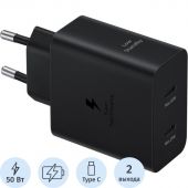 Зарядное устройство сетевое Samsung EP-T5020 50W Duo Type-C Black + cable Зарядное устройство сетевое Samsung EP-T5020 50W Duo Type-C Black + cable