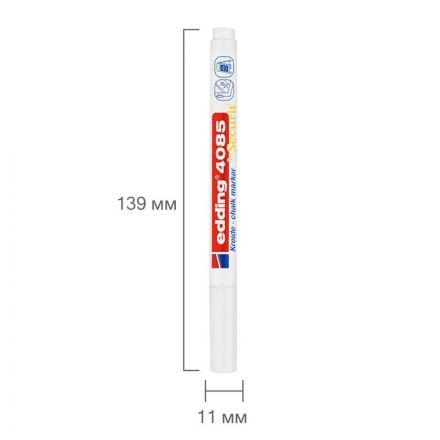 Маркер меловой edding 4085/049. 1-2 мм. Белый Маркер меловой edding 4085/049. 1-2 мм. Белый