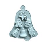 Форма для выпечки новогодняя 23х19 см, "Колокольчик", силикон, 6 ячеек, рецепт, ЗОЛОТАЯ СКАЗКА, 592469 Форма для выпечки новогодняя 23х19 см, "Колокольчик", силикон, 6 ячеек, рецепт, ЗОЛОТАЯ СКАЗКА, 592469
