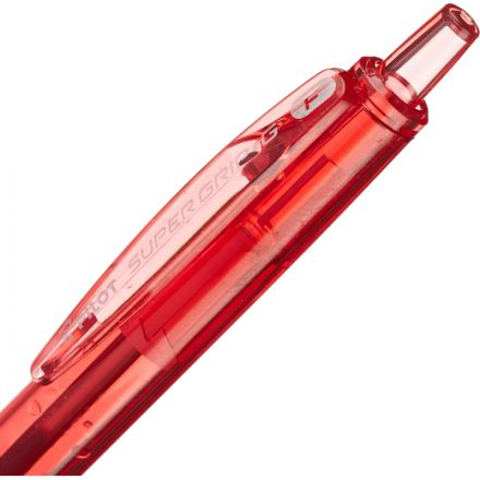 Ручка шариковая одноразовая автоматическая Pilot Super Grip BPGG-8R-F-R красная (толщина линии 0.22 мм)