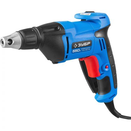 Шуруповерт сетевой ЗУБР 550Вт по гипсокартону 1/4HEX (ЗСШ-550-45)