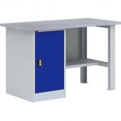 Верстак однотумбовый P_ВП-2/1.2 тумба с дверью, сине-сер., 1200х685х860
