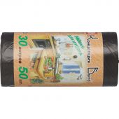 Мешки для мусора на 30 л Концепция быта черные (ПНД, 7 мкм, в рулоне 50 шт, 48х57 см)