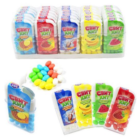 Сахарное драже "СВИТ ХИТ" ассорти, 12 г, КАНДИ КЛАБ, DRG050