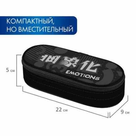 Пенал-футляр BRAUBERG, 1 отделение, органайзер, полиэстер, 22x9x5 см, "Emotions", 271588 Пенал-футляр BRAUBERG, 1 отделение, органайзер, полиэстер, 22x9x5 см, "Emotions", 271588