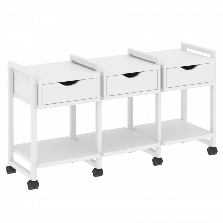 Loft Тумба на колесных опорах наборная. Вариант №4 VR.L-TN-4.K Белый бриллиант/Белый металл 1440*460*767 Loft Тумба на колесных опорах наборная. Вариант №4 VR.L-TN-4.K Белый бриллиант/Белый металл 1440*460*767