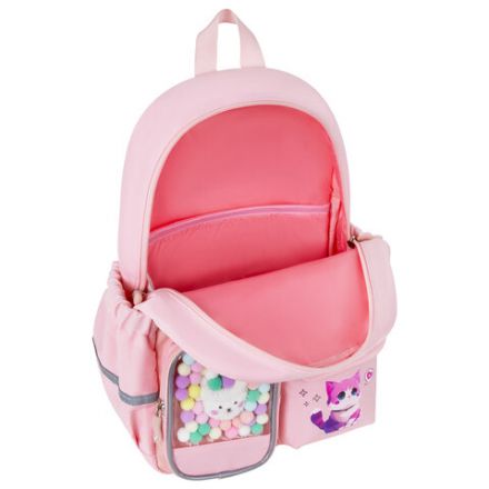 Рюкзак BRAUBERG PASTEL с термонашивками в комплекте, "Anime kitten", персиковый, 40х29х14 см, 272065 Рюкзак BRAUBERG PASTEL с термонашивками в комплекте, "Anime kitten", персиковый, 40х29х14 см, 272065