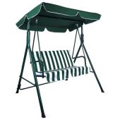 Качели садовые DASWERK (ДАСВЕРК) "RELAX SC-001", 2 места, Ш140хГ110хВ153 см, мягкое сиденье, зеленый/белый, 680050