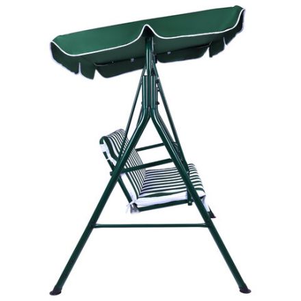 Качели садовые DASWERK (ДАСВЕРК) "RELAX SC-001", 2 места, Ш140хГ110хВ153 см, мягкое сиденье, зеленый/белый, 680050