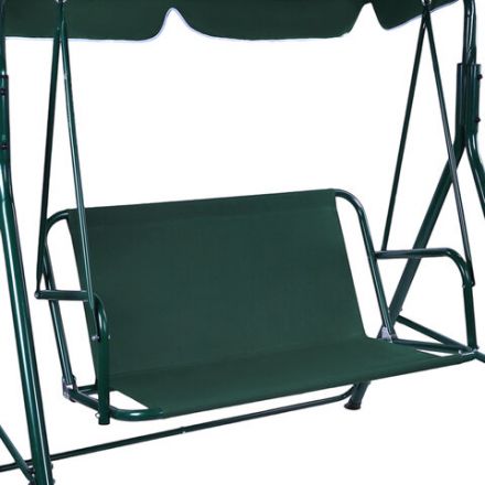 Качели садовые DASWERK (ДАСВЕРК) "RELAX SC-001", 2 места, Ш140хГ110хВ153 см, мягкое сиденье, зеленый/белый, 680050