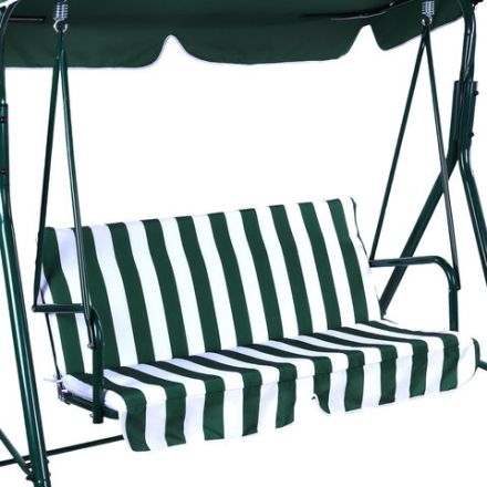 Качели садовые DASWERK (ДАСВЕРК) "RELAX SC-001", 2 места, Ш140хГ110хВ153 см, мягкое сиденье, зеленый/белый, 680050