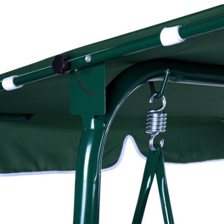 Качели садовые DASWERK (ДАСВЕРК) "RELAX SC-001", 2 места, Ш140хГ110хВ153 см, мягкое сиденье, зеленый/белый, 680050