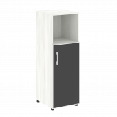 Yalta Шкаф узкий LT.SU-2.2 R (R) black Снежная патина/Стекло black 400*450*1195