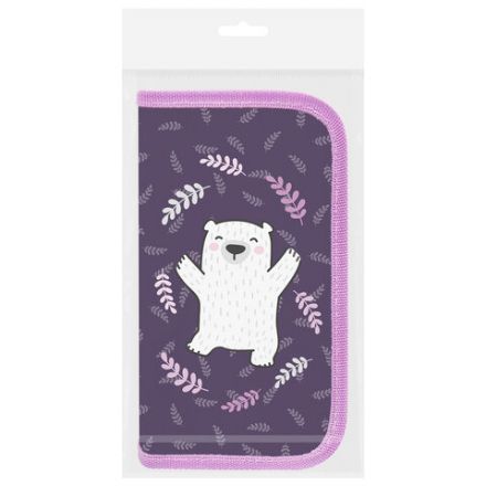 Пенал ПИФАГОР, 2 отделения, ламинированный картон, 19х11 см, "Happy bear", 272246
