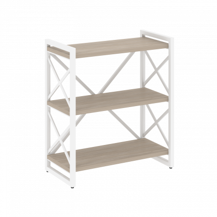 Loft Стеллаж на регулируемых опорах-3 полки VR.L-MST.O-3.8 Дуб аттик/Белый металл 800*400*910