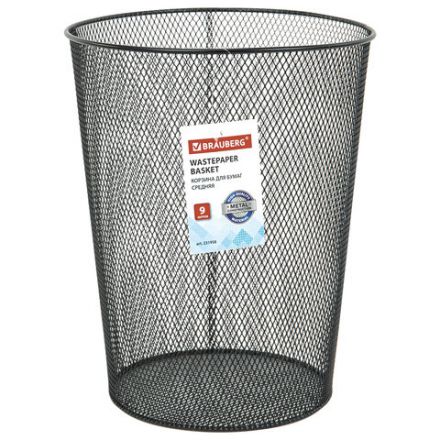 Корзина для бумаг, 9 л, металлическая, черная, BRAUBERG "Germanium", 231958 Корзина для бумаг, 9 л, металлическая, черная, BRAUBERG "Germanium", 231958