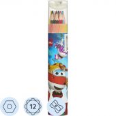 Карандаши цветные Deli Super Wings шестигран.,тополь 12цв/наб туба EC00807 Карандаши цветные Deli Super Wings шестигран.,тополь 12цв/наб туба EC00807