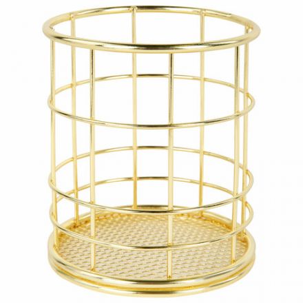 Органайзер-стаканчик для косметики и мелочей MONTE VITA (МОНТЕ ВИТА), металлический, 100х90 мм, золото, 272486