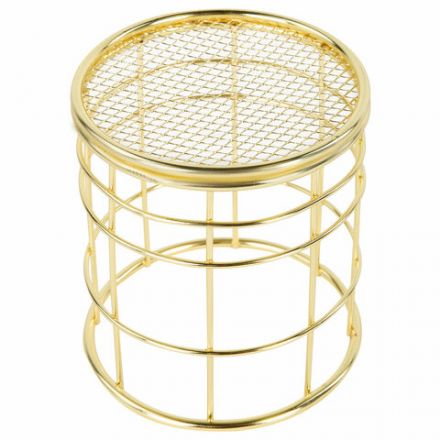 Органайзер-стаканчик для косметики и мелочей MONTE VITA (МОНТЕ ВИТА), металлический, 100х90 мм, золото, 272486