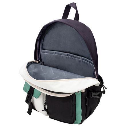 Рюкзак HEIKKI BLOCKS (ХЕЙКИ) универсальный, 2 отделения, черный/бирюзовый/бежевый, 44х32х17 см, 272562 Рюкзак HEIKKI BLOCKS (ХЕЙКИ) универсальный, 2 отделения, черный/бирюзовый/бежевый, 44х32х17 см, 272562