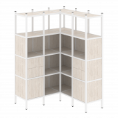 Loft Угловой внутренний стеллаж наборный VR.L-33 Денвер светлый/Белый металл 1278*1278*1869