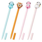 Ручка с топпером шариковая масляная FUNSTER (ФАНСТЕР) "TOPPER MIX", СИНЯЯ, корпус ассорти, пишущий узел 0,7 мм, линия письма 0,35 мм, 144368