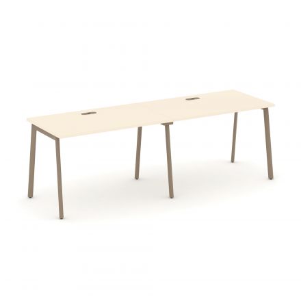 Estetica Рабочая станция на 2 места ES.RS-2.2-LP Сатин/Латте металл 2360*730*750