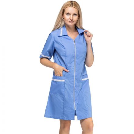 Халат для медицинского персонала м09-ХЛ серо-голуб (р.56-58) 158-164