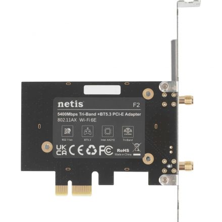 Сетевой адаптер WiFi Netis F2 АХ5400 PCI Express + Bluetooth 5.2