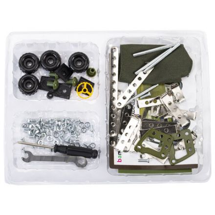 Конструктор металлический "Военный грузовик", с подвижными деталями, 116 элементов, BAMBOX, 666362