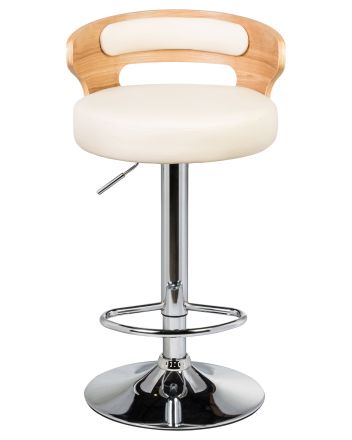 Стул барный DOBRIN FRED, натуральное дерево, кремовый