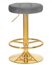 Табурет барный DOBRIN BRUNO GOLD, серый велюр (MJ9-75) Табурет барный DOBRIN BRUNO GOLD, серый велюр (MJ9-75)