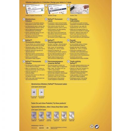 Этикетки самоклеящиеся саморазрушающиеся L6145-20, 45,7х25,4мм, 25л.,800шт/