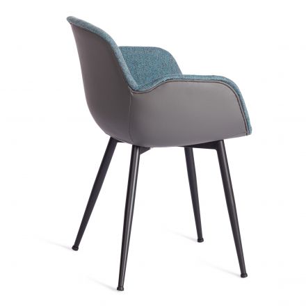 Кресло VALENTINO (mod. PC45-2) / 1 шт. в упаковке металл/экокожа/ткань, 55 х 58 х 81 см, Turquoise (бирюзовый)/Grey (серый)/чёрный