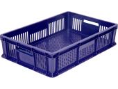 Ящик п/э 600х400х140 мм перфорированный с полузакрытой ручкой синий