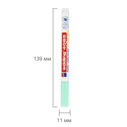 Маркер меловой edding 4085/137. 1-2 мм. Пастельный зеленый Маркер меловой edding 4085/137. 1-2 мм. Пастельный зеленый