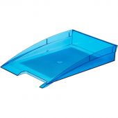 Лоток для бумаг горизонтальный Attache City прозрачный синий