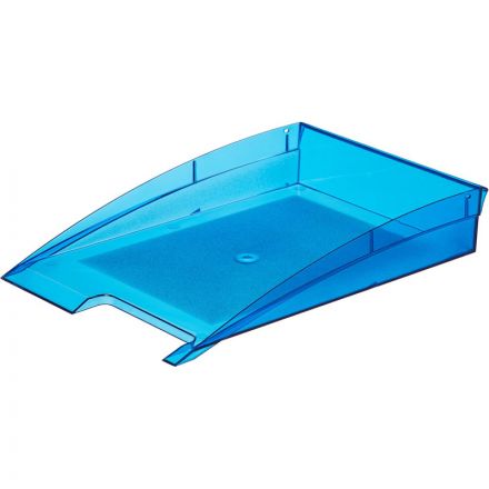 Лоток для бумаг горизонтальный Attache City прозрачный синий