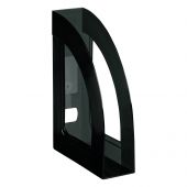 Лоток для бумаг вертикальный СТАММ "Респект", тонированный черный, ширина 70мм Лоток для бумаг вертикальный СТАММ "Респект", тонированный черный, ширина 70мм