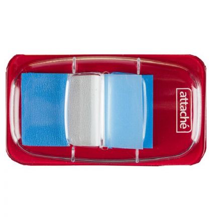 Клейкие закладки Attache пластиковые синие 25 листов 25х45 мм в диспенсере