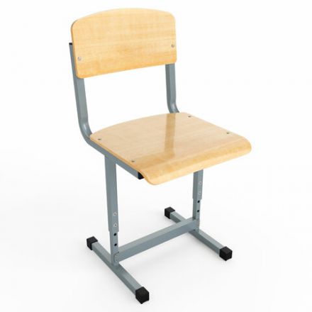 Стул ученический регулируемый ШМ.С35.С, 340х340х670-750 мм, рост 3-5, серый каркас, фанера
