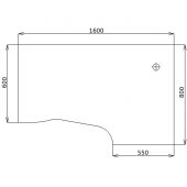 Стол Стиль криволинейный правый 2С.046 1600x800x750 New дуб