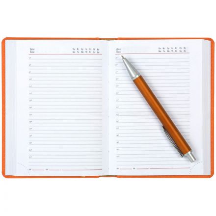 Ежедневник недатированный Attache Сиам искусственная кожа А6 176 листов оранжевый (110x155 мм)