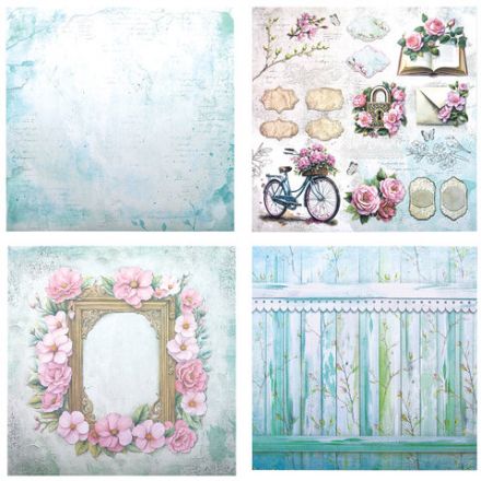 Бумага для скрапбукинга 30х30 см "Весна", двусторонняя, 12 листов, 180 г/м2, ОСТРОВ СОКРОВИЩ, 665439