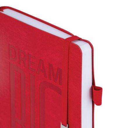 Ежедневник недатированный А5 138х213 мм BRAUBERG "BeStyle", под кожу, резинка, держатель, 160 л., красный, 116217