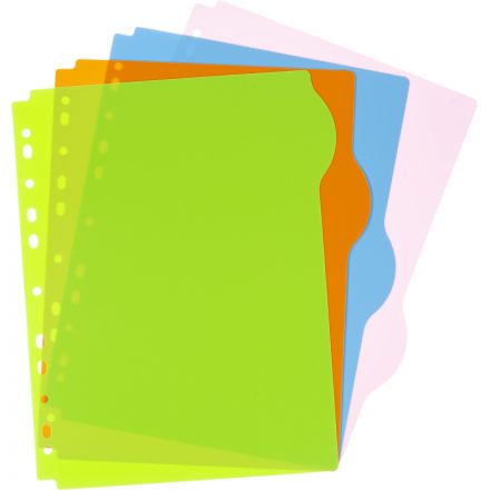 Разделитель листов Attache Selection А4+ пластиковый 5 листов разноцветный (246x305 мм)
