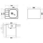 Мойка комплект Юкинокс Гранд GRM600.480 -GT6K 1R&S701 с выпуском нерж сталь