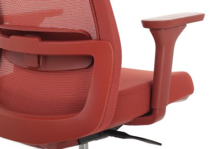 Кресло WORK W-218C red Красный пластик/Красная сетка 65-64-113-123