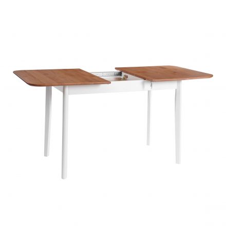 Стол Соната Люкс раздвижной/Sonata Lux extension table массив сосны, антик/белый, 120-(150)х75х75 см