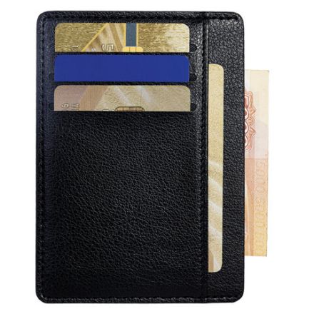 Картхолдер для трех карт с двумя дополнительными карманами, 12х8,6 см, черный, BRAUBERG, 238763